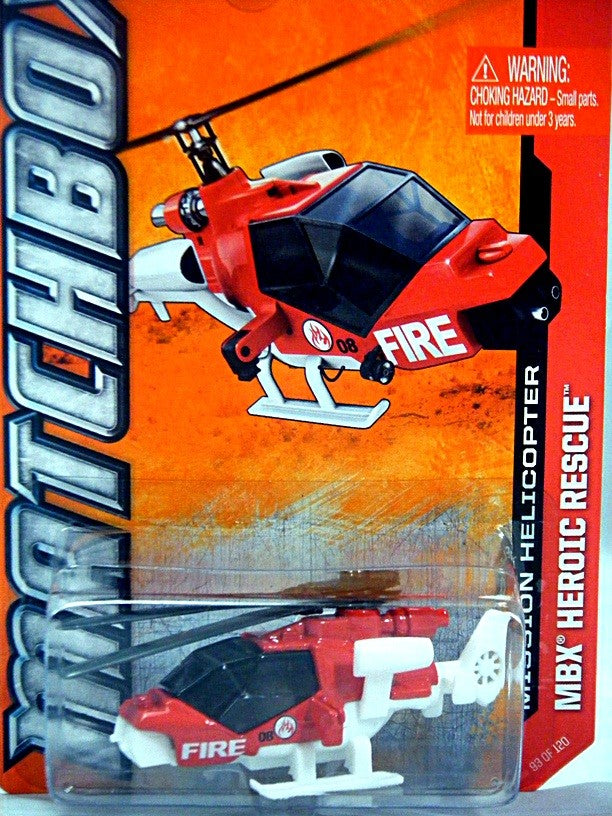 Matchbox Mission Helicopter - Fire Dept Police Chopper