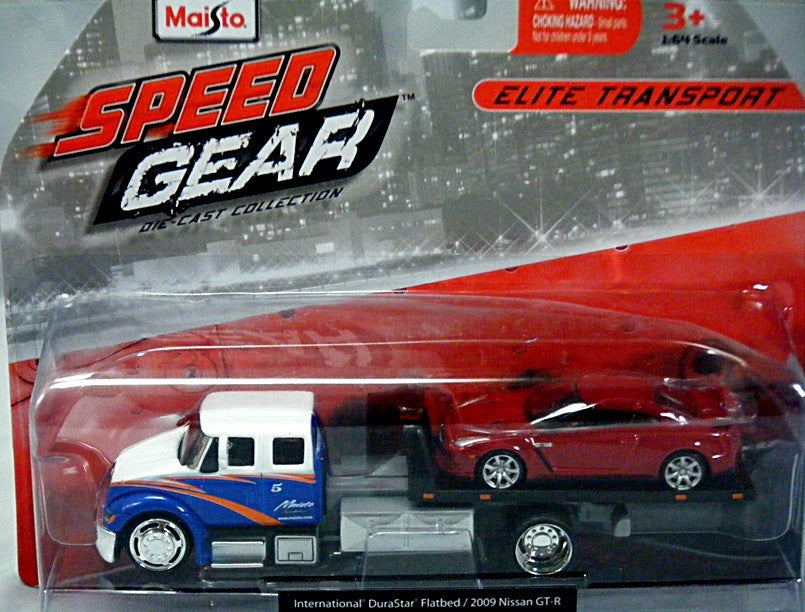 Maisto Speed Gear Elite Transport Set - International Durastar Flatbed & Nissan GT-R