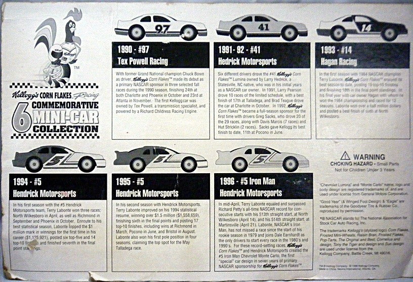 Rare Kelloggs Racing Commemorative NASCAR Collection