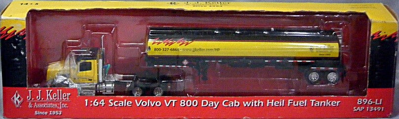 Ertl Diecast Promotions Inc - Rare JJ Keller Volvo VT 800 Day Cab with Heil Fuel Tanker