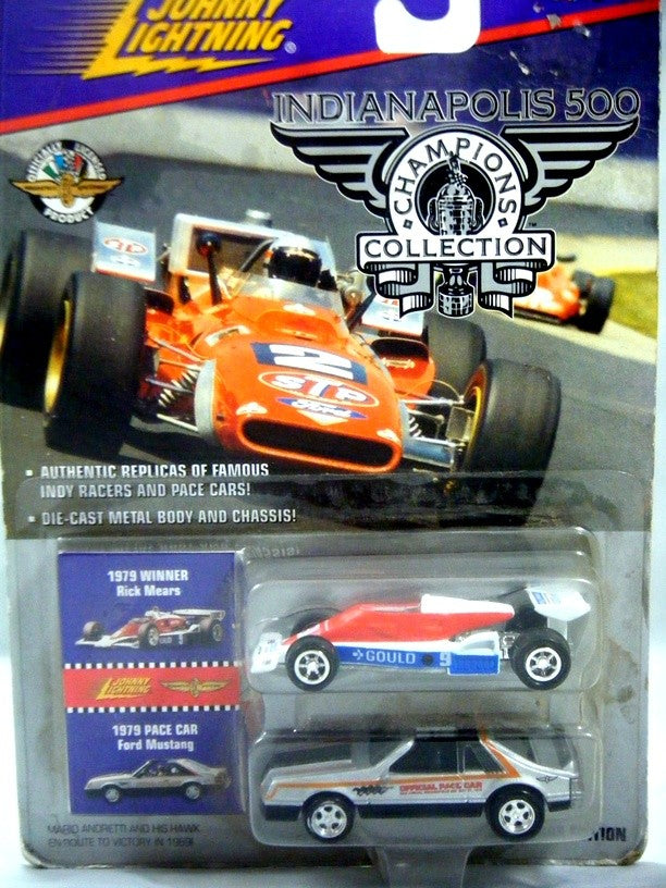 Johnny Lightning Indianapolis 500 Champions Set - 1979 Ford Mustang Pace Car and Rick Mears Indy Car