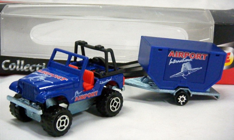 Majorette Trailers Series - Airport Luggage Service Jeep & Trailer
