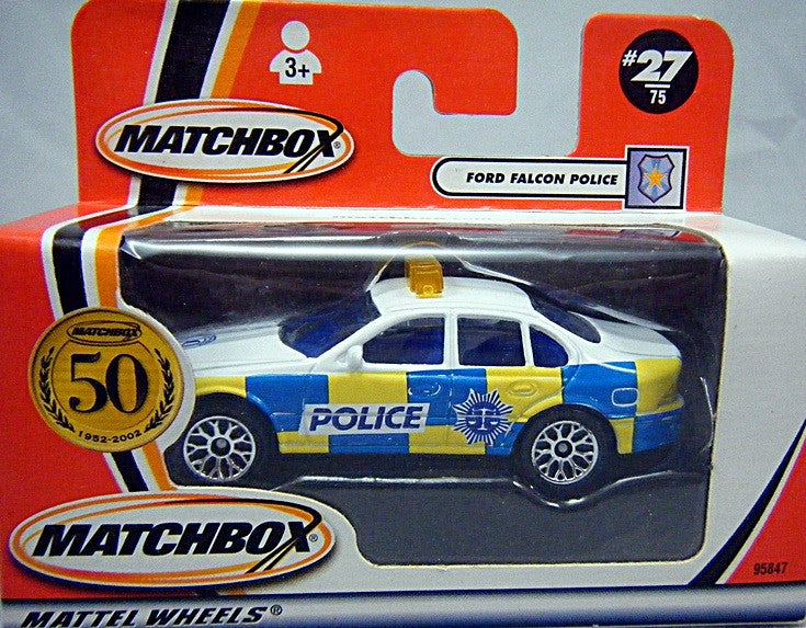 Matchbox - Rare 50th Aniv Logo Chase Car - Ford Falcon Police Car