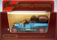 Matchbox Models of Yesteryear (Y26) 1918 Crossley Lowenbrau Beer Lorry