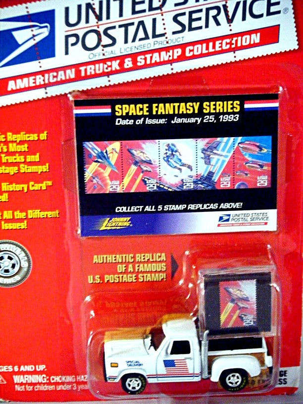 Johnny Lightning - American Truck & Stamp Series - 1978 Dodge Lil Red Express USPS Pickup Truck
