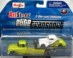 Maitso Elite Transport 41 Willys Gasser and 57 Chevy Flatbed Race Hauler