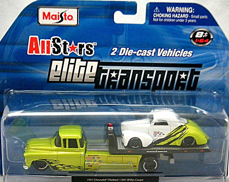 Maitso Elite Transport 41 Willys Gasser and 57 Chevy Flatbed Race Hauler
