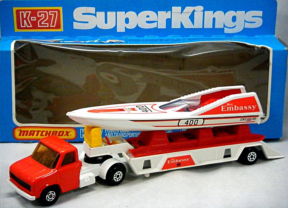 Matchbox SuperKings Boat Transporter and OffShore Racing Boat