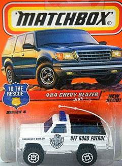Matchbox - Chevrolet Blazer Off Road Police Patrol