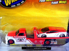 Maisto Adventure Wheels Elite Transport Flatbed Wrecker and Lamborghini Gallardo