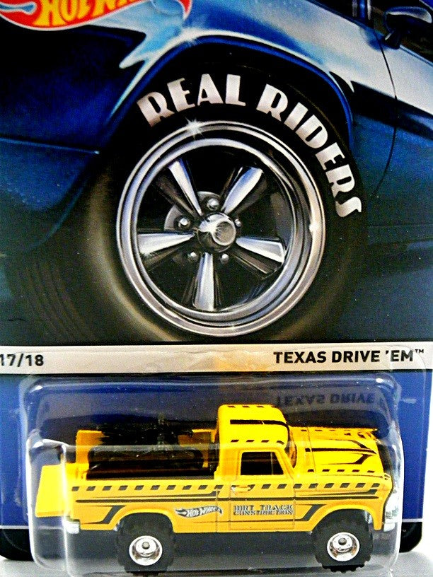 Hot Wheels Real Riders - Texas Drive 'Em - 4x4 Pickup Truck with Motorcycle