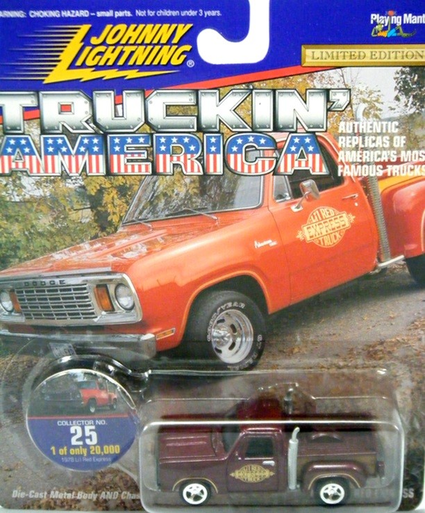 Johnny Lightning Truckin' America - 1978 Dodge Lil Red Express Pickup Truck