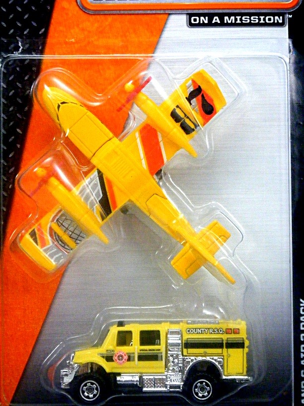 Matchbox - Land and Air Set - International Brushfire Truck and Blaze Blaster Airplane