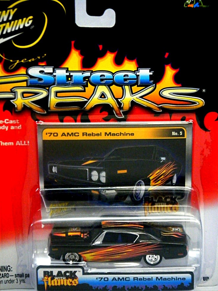 Johnny Lightning Street Freaks - Black With Flames - 1966 Dodge Charger