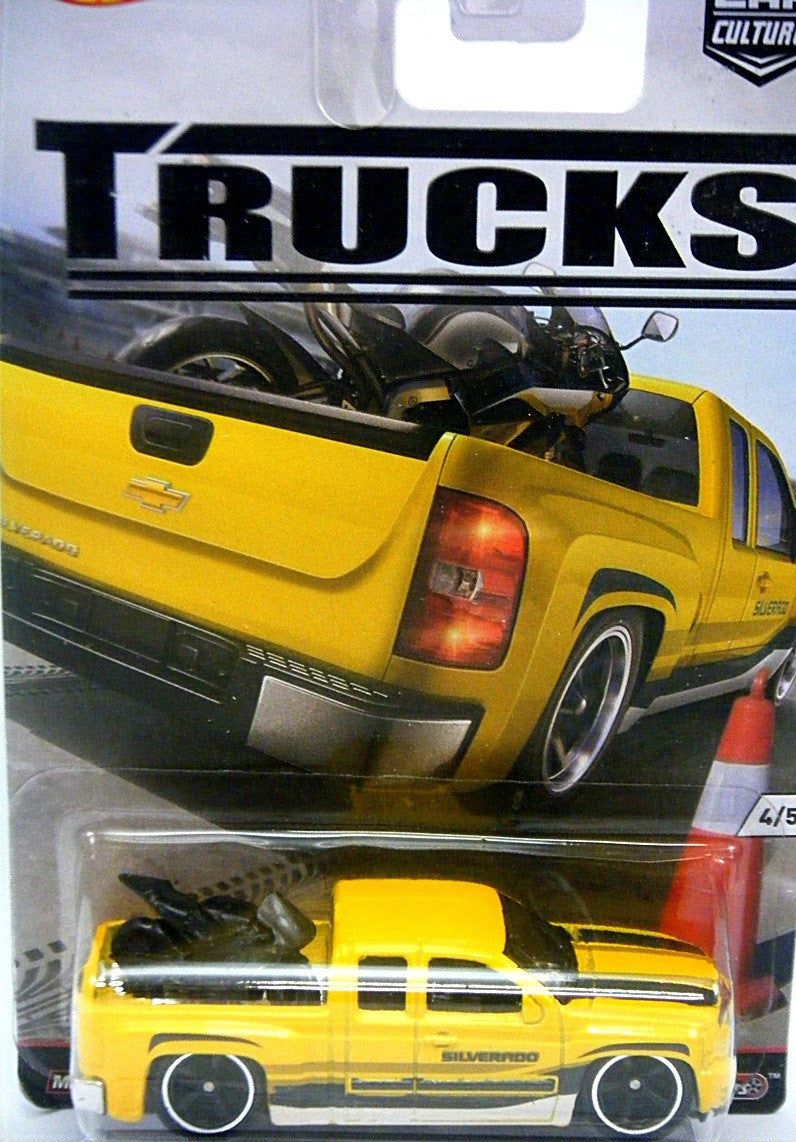 Hot Wheels Trucks - Chevy Silverado Pickup Truck with Motorcycle
