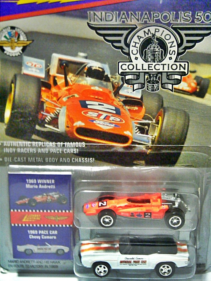 Johnny Lightning Indianapolis 500 Champions Collections: 1969 Chevrolet Camaro Pace Car and 69 Mario Andretti Indy Car