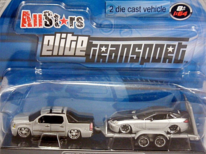 Maisto Elite Transport Set - Mercedes Race Team Vehicle Support Flatbed Tow Truck with Mercedes-Benz SLR McLaren