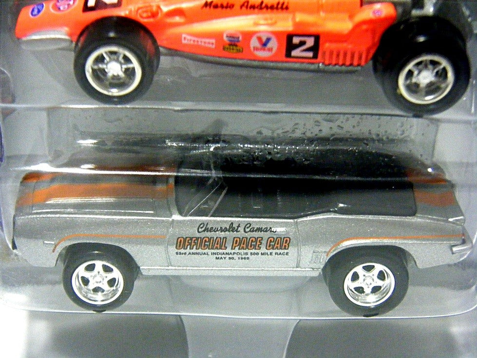 Johnny Lightning Indianapolis 500 Champions Collections: 1969 Chevrolet Camaro Pace Car and 69 Mario Andretti Indy Car