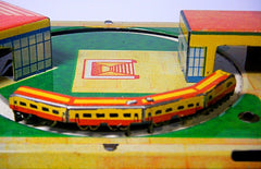 Rare Russian Tinplate - Wind Up Train Set