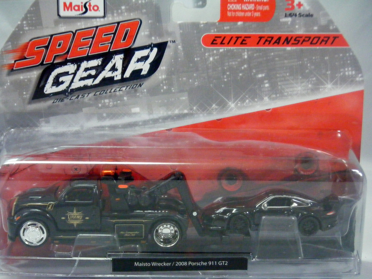 Maisto Elite Transport Set - Luxury Automotive Tow Truck with Porsche 911 GT2