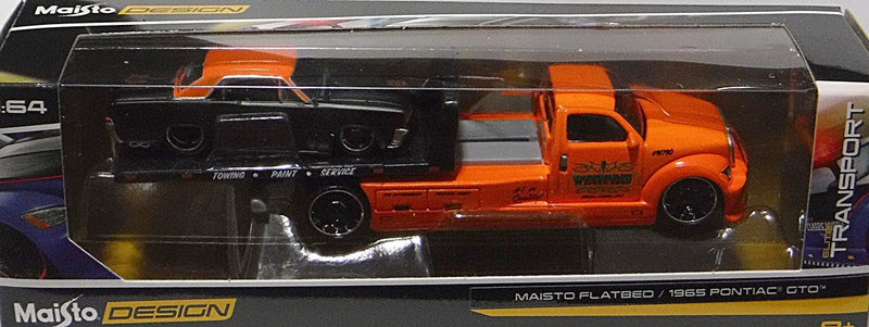 Maisto - Transport - 1965 Pontiac GTO and Flatbed Wrecker Set