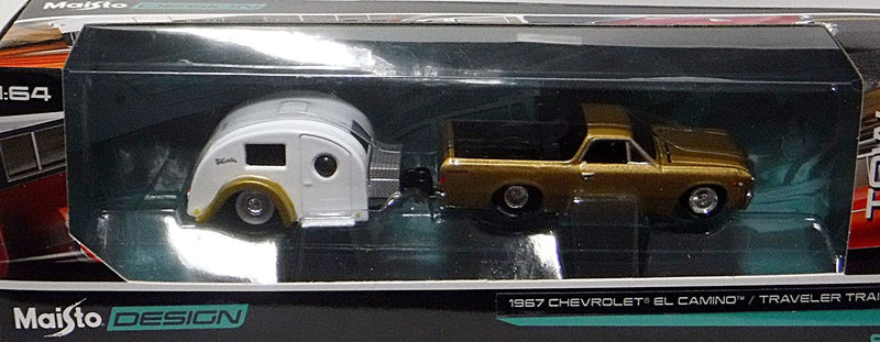 Maisto - Tow & Go - 1967 Chevy El Camino  and Traveler Trailer Set