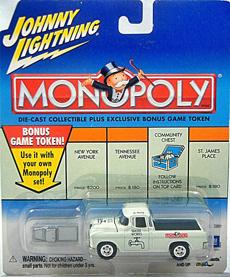 Johnny Lightning Monopoly Water Works 1955 Chevrolet Cameo Pickup Truck