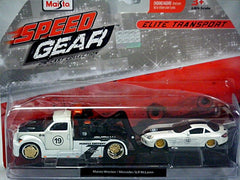 Maisto Elite Transport Set - Highway Patrol Vehicle Support Flatbed Tow Truck with Mustang GT Police Car