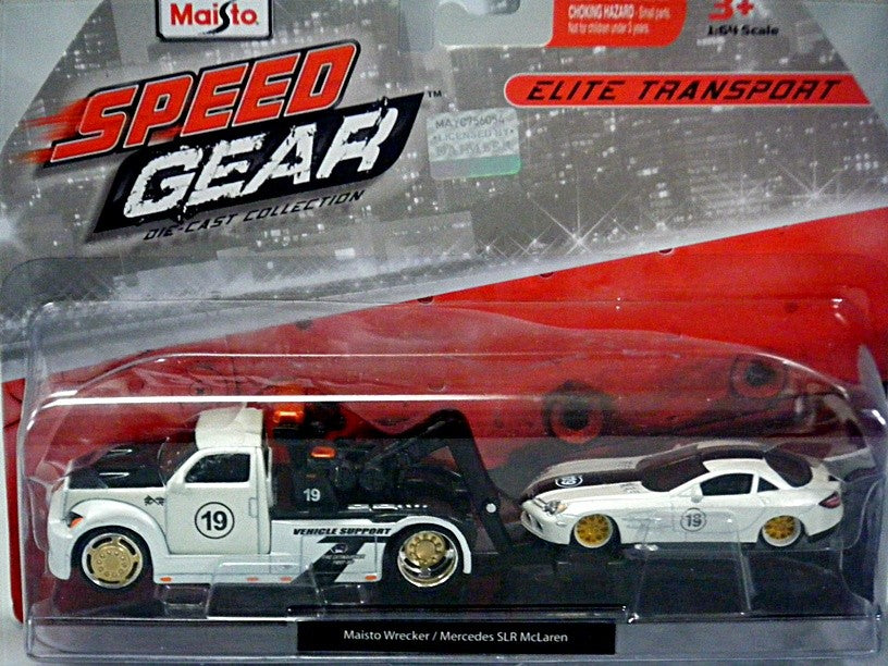Maisto Elite Transport Set - Highway Patrol Vehicle Support Flatbed Tow Truck with Mustang GT Police Car