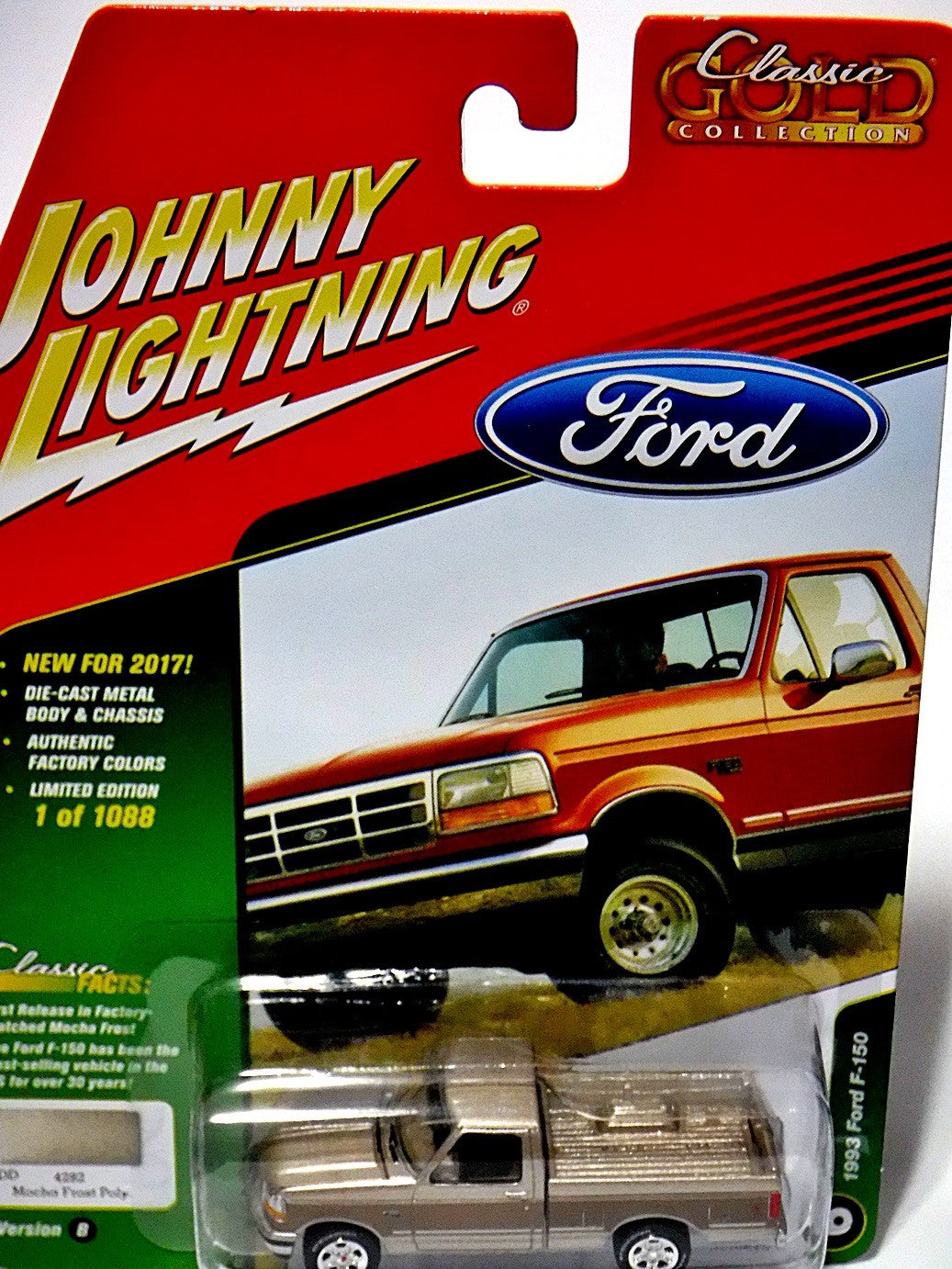 Johnny Lightning Classic Gold - 1993 Ford F-150 Pickup Truci