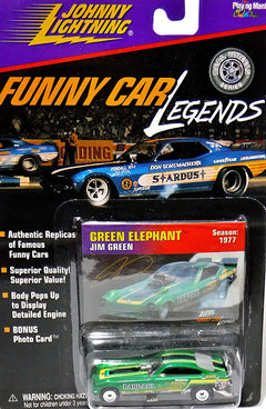 Johnny Lightning Funny Car Legends - Jim Green's Green Elephant 1974 Chevrolet Vega NHRA Funny Car