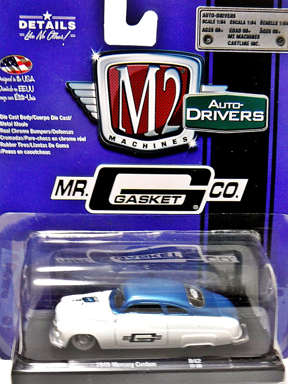 M2 Machines Drivers - 1949 Mercury Mr Gasket Custom Lead Sled  