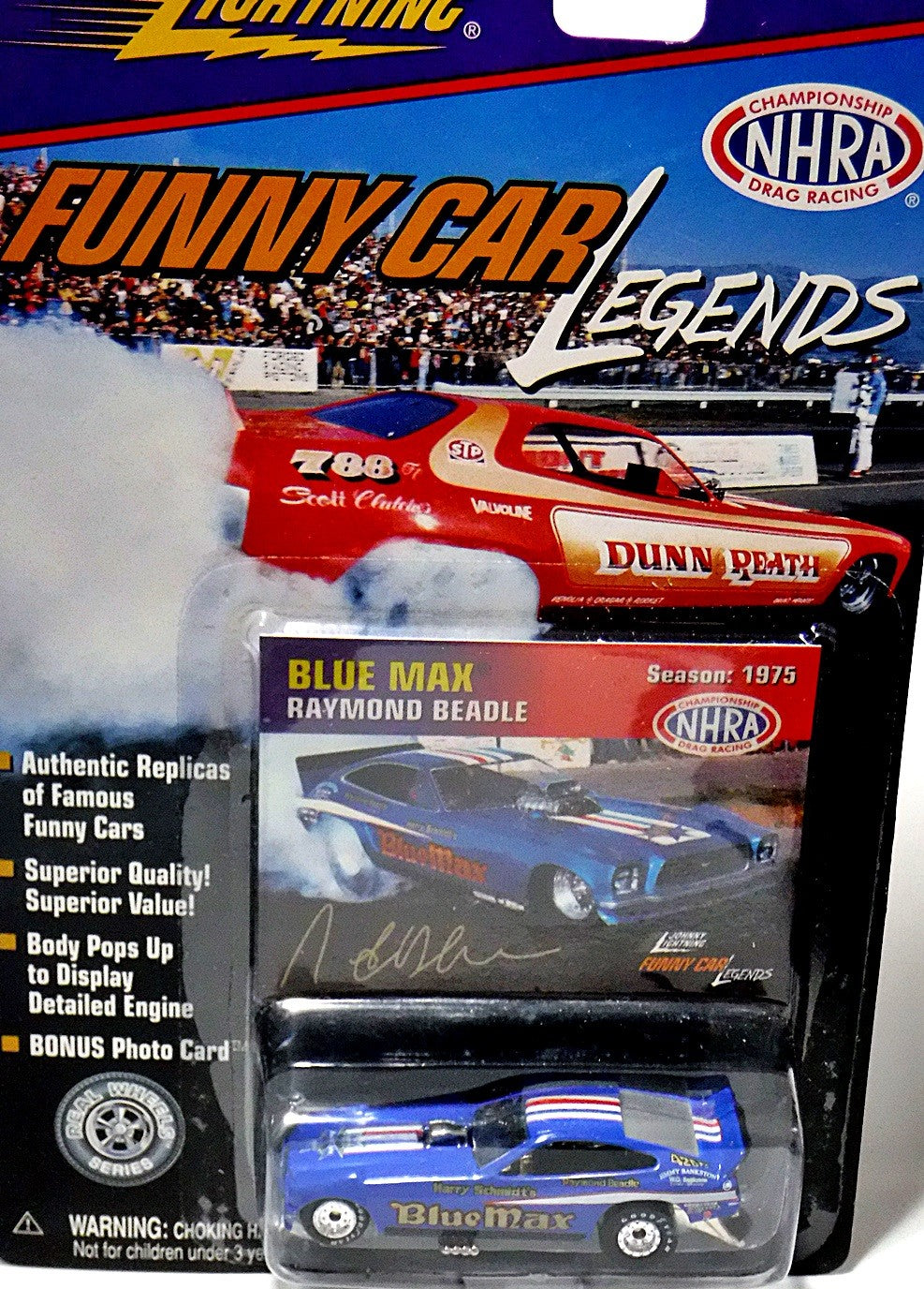 Johnny Lightning Funny Car Legends: Raymond Beadle Blue Max Ford Mustang II NHRA Funny Car