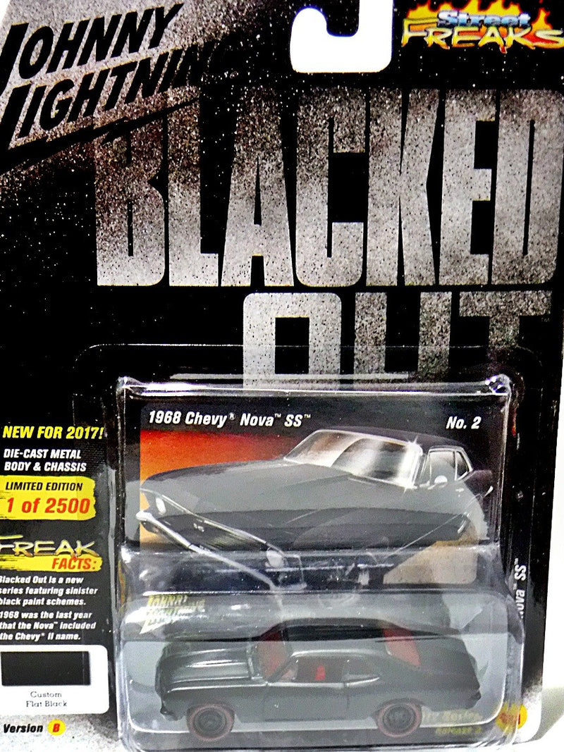 Johnny Lightning Street Freaks - Blacked Out - 1968 Chevy Nova SS