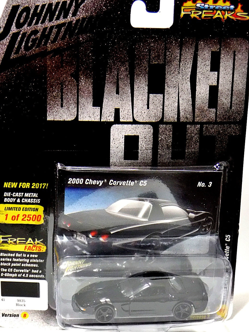 Johnny Lightning Street Freaks - Blacked Out - Chevrolet Corvette C5 Coupe