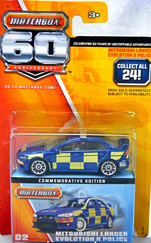 Matchbox 60th Anniversary Series -  Mitsubishi Lancer Evolution X Police Car