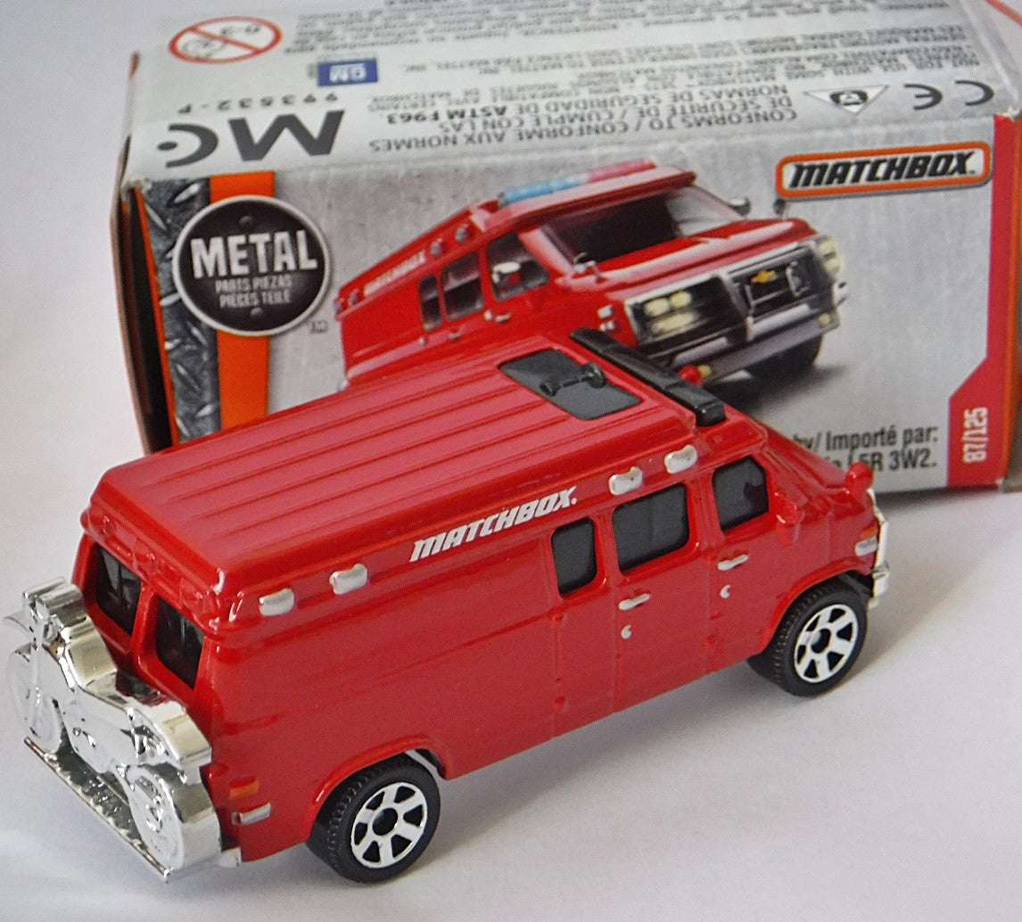 Matchbox Power Grabs  - 1995 Chevrolet Custom Van with Motorcycle