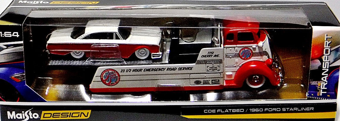 Maisto - Tow & Go - 1960 Ford Starliner and  Flatbed Tow Truck