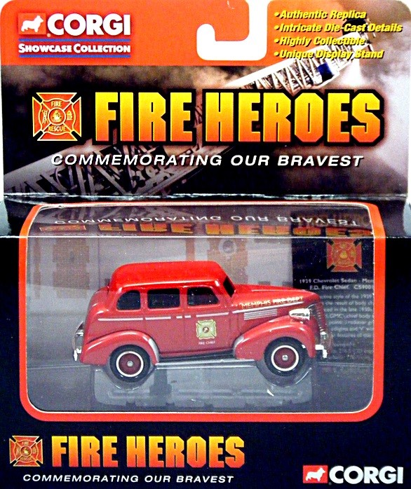 Corgi - Memphis Fire Dept - 1939 Chevrolet Fire Chief Sedan