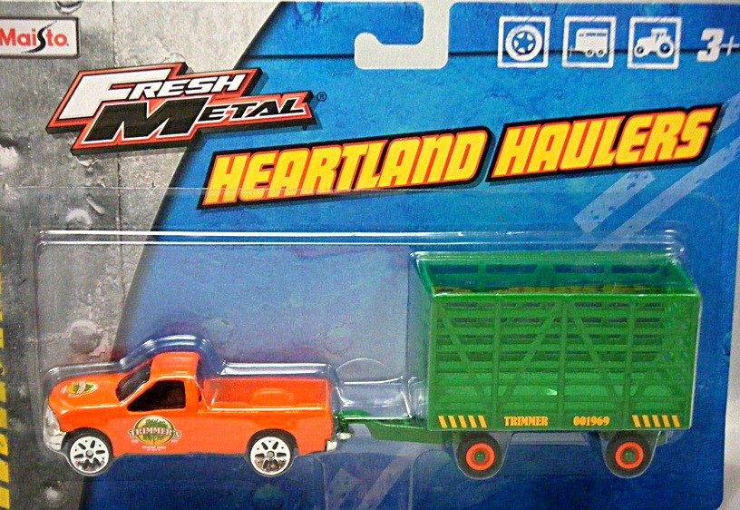 Maisto Heartland Haulers - Ford F-150 with Orange Farm Trailer