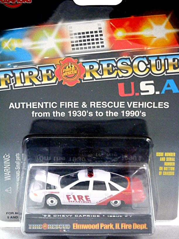Racing Champions Elmwood Park IL Fire Dept 1992 Chevy Caprice