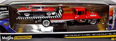 Maisto - Transport - 1957 Chevy Set - 1957 Chevy Bel Air and 57 Chevy  Flatbed Tow Truck