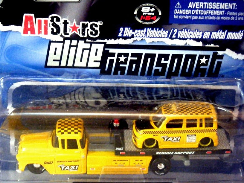 Maisto Elite Transport Set 57 Chevy Taxi Co Flatbed and Scion Xb Taxi