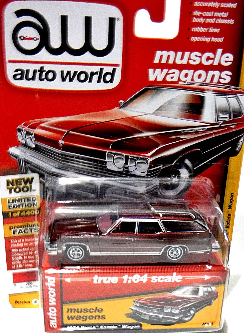 Auto World -  Ultra Red Chase Car - 1974 Buick Estate Station Wagon