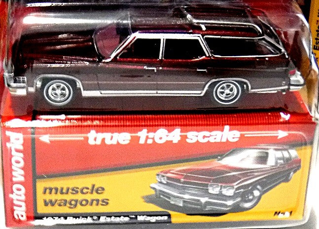 Auto World -  Ultra Red Chase Car - 1974 Buick Estate Station Wagon