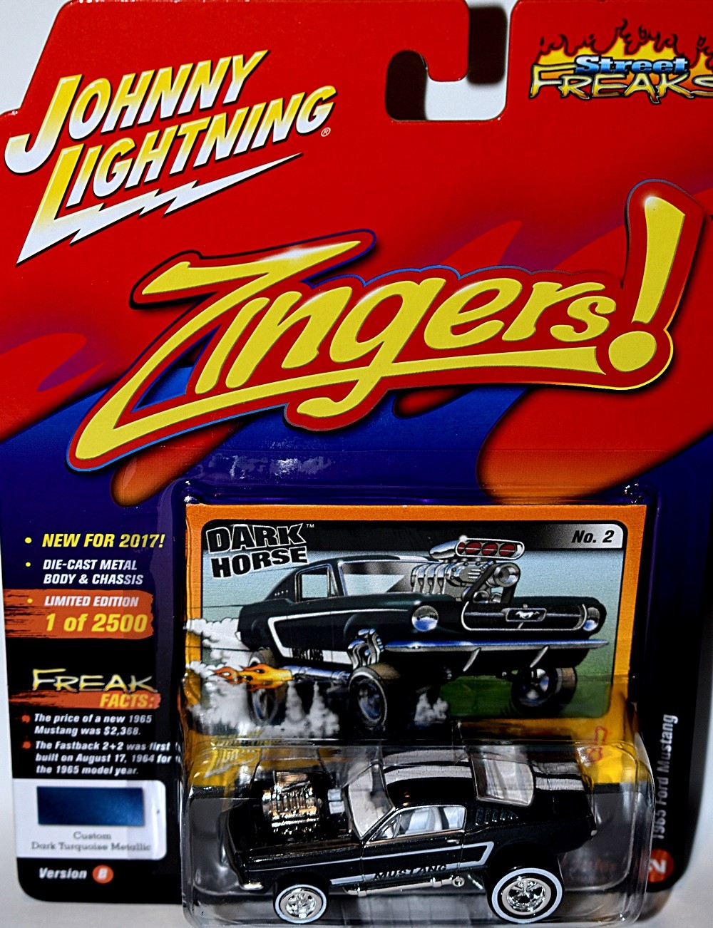Johnny Lightning Street Freaks - Zingers - 1965 Ford Mustang 2+2 Fastback