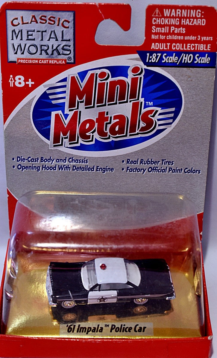 Classic Metal Works Mini Metals - HO Scale - 1961 Chevrolet Impala Police Cruiser