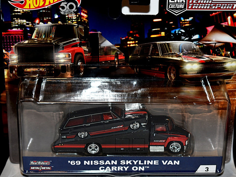 Hot Wheels Car Culture - Team Transport - Advan - Nissan Skyline Station Wagon and Flatbed Wrecker
