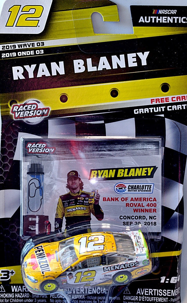 NASCAR Authentics - Ryan Blaney Pennzoil  Menards Race Winning Ford Fusion