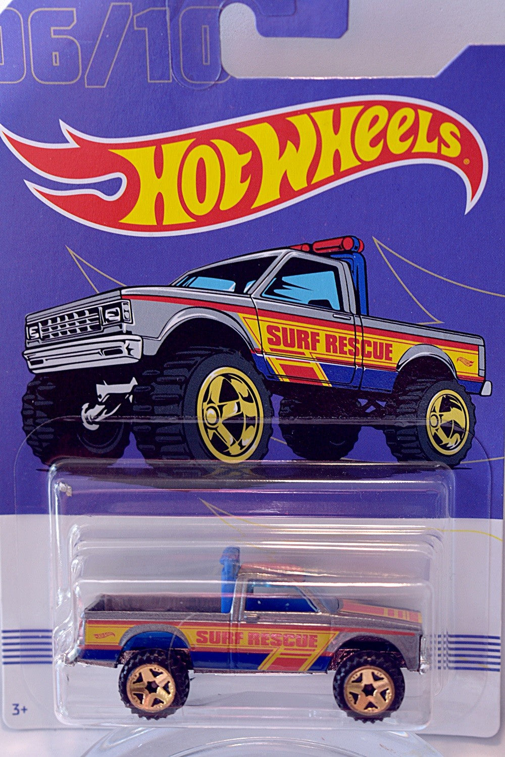 Hot Wheels American Pickup Trucks - Path Beater - Surf Rescue Lifeguard Pickup Truck